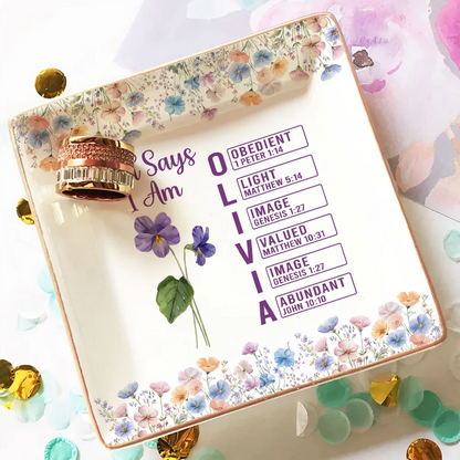 God Says I Am - Personalized Jewelry Dish - Gift For Her, Mom, Daughter b68a0215-ec5b-4f51-ab43-2d2ef47b6b9b-banff.png