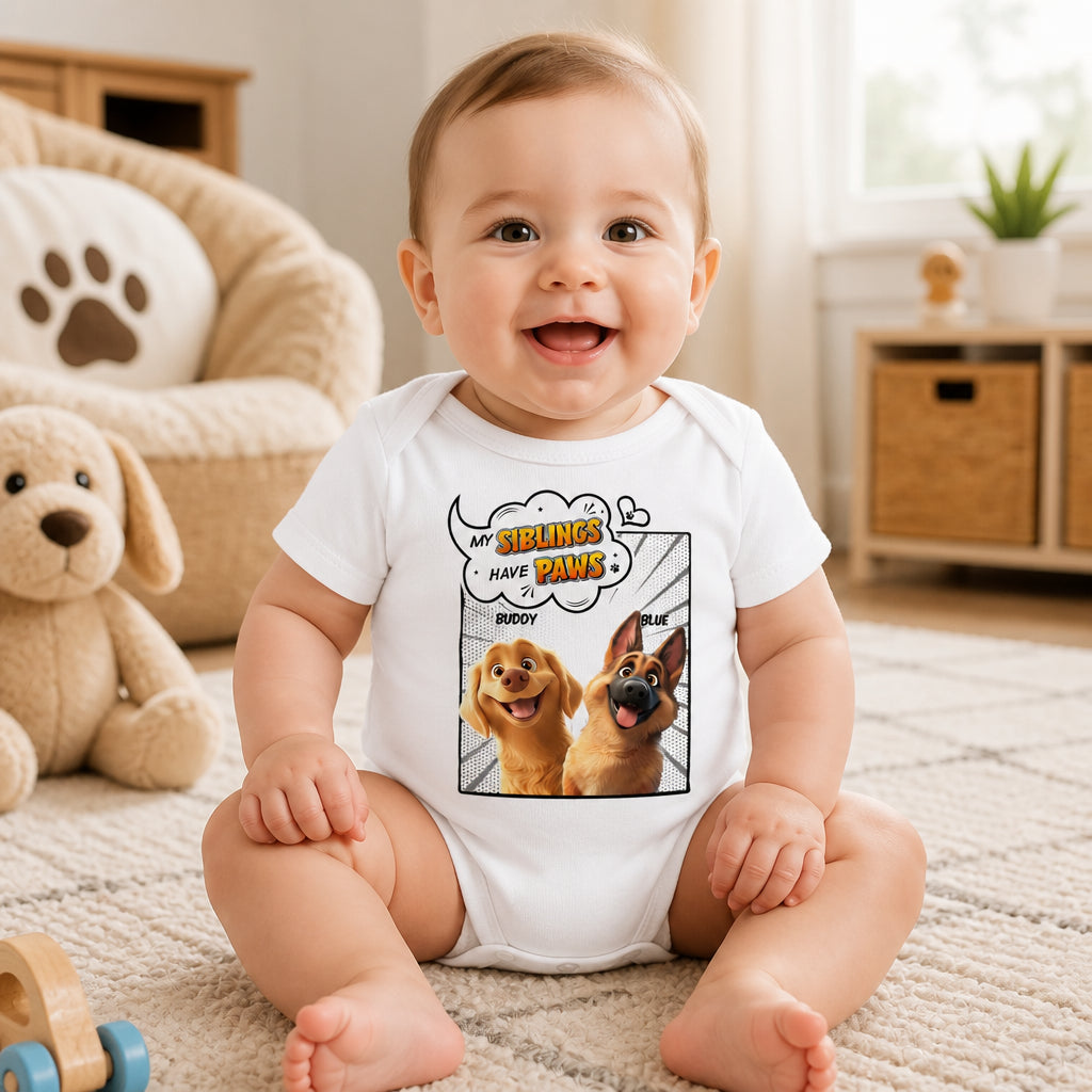 My Siblings Have Paws — Custom Pet Portrait Baby Onesie - Personalized Baby Onesie With Color b6c3be87-c437-4644-a27c-aeb364989d68.jpg
