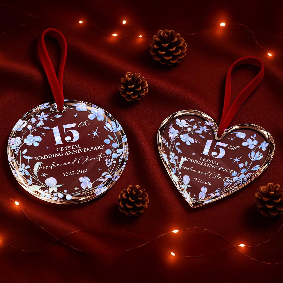 Personalized 15th Crystal Wedding Anniversary Ornament, Custom Engraved Gift, 15 Years Marriage Keepsake, Gift for Parents Husband Wife b6d13012-a9c4-4920-8b25-a6dead19de28-3.jpg