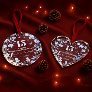 Personalized 15th Crystal Wedding Anniversary Ornament, Custom Engraved Gift, 15 Years Marriage Keepsake, Gift for Parents Husband Wife b6d13012-a9c4-4920-8b25-a6dead19de28-3.jpg