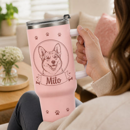 Custom Pet Portrait + Name 40oz Handled Tumbler - Personalized 40 oz Stainless Steel Tumbler b6d2a9f4-1a2d-4d02-b500-34c8f966fe21.jpg