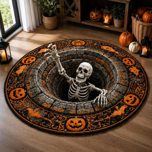 3D Skeleton Optical Illusion Round Rug Halloween Floor Mat Spooky Pumpkin Hole Carpet Scary Bottomless Pit Home Decor Halloween Party Rug b6d5fc75-66bd-4544-a51a-20b5514e97df-1.jpg