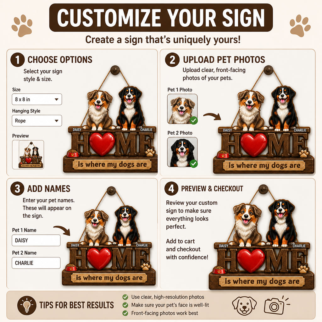 Home Is Where My Dogs Are - Custom Pet Portrait Wood Sign - Personalized Wood Sign b6dc9b42-b308-4691-8195-9ed6906cd3ff.jpg