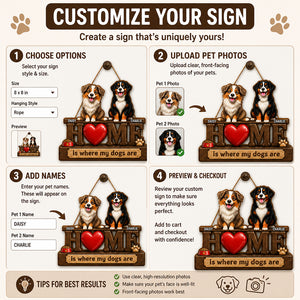Home Is Where My Dogs Are - Custom Pet Portrait Wood Sign - Personalized Wood Sign b6dc9b42-b308-4691-8195-9ed6906cd3ff.jpg