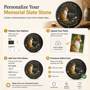 Cat Memorial Slate Stone – Once By My Side – Personalized Name & Years - Personalized Slate Memorial Stone b6e5b7d1-4068-47cc-88f3-33336d965cf4.jpg
