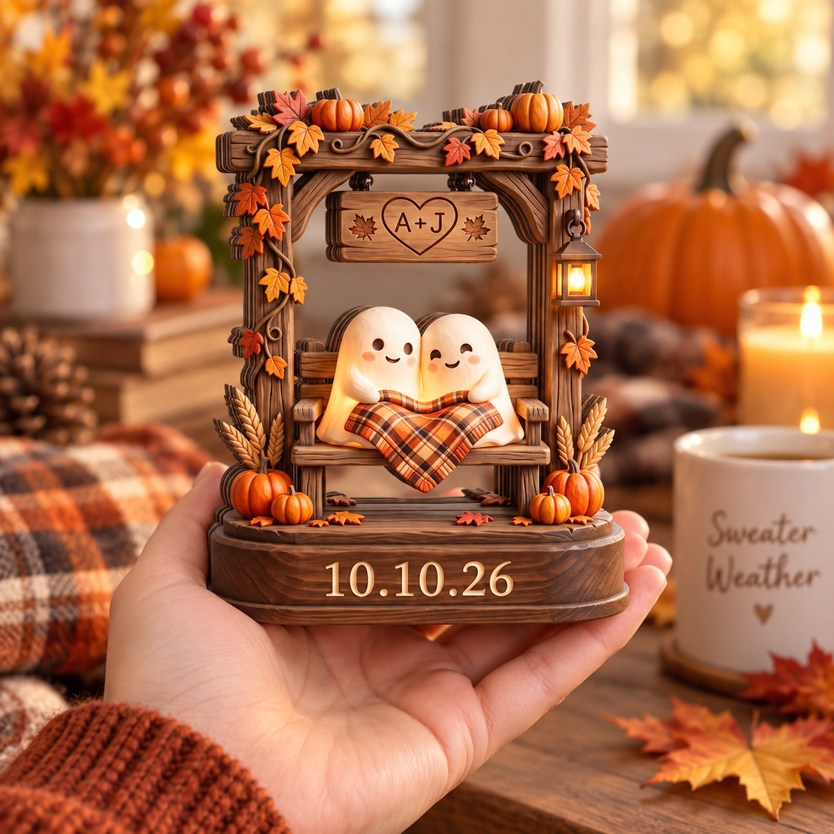 Personalized Ghost Couple Bench Wooden Block, Custom Initials Autumn Desk Decor, Spooky Wedding Keepsake, Halloween Anniversary Gift b6e949b2-a631-4a41-923d-3eb662860b17-a545ac3c-6143-49d4-b1e5-c97317b2f919.png