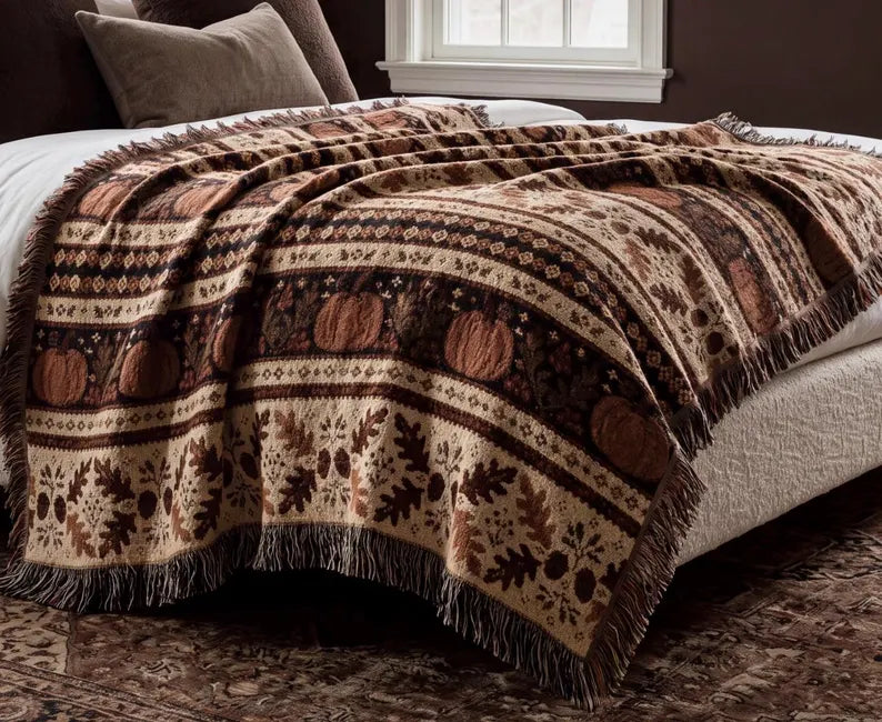 Autumn pumpkin woven blanket gift for fall lover farmhouse throw blanket cosy Thanksgiving gift for her rustic autumn home decor b6ec91cf-ee6a-4ef0-abb3-c1f2b57f15cf-dfre-6-.webp