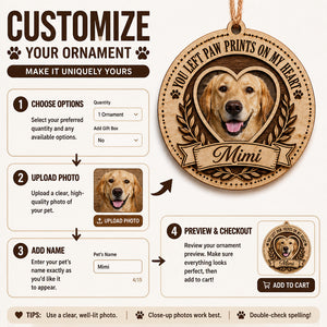 You Left Paw Prints On My Heart — Photo + Name Pet Memorial 3‑Layer Wood Ornament - Personalized 3-Layered Wood Ornament b6f58c5c-0e40-4c70-810f-e40db77891c2.jpg
