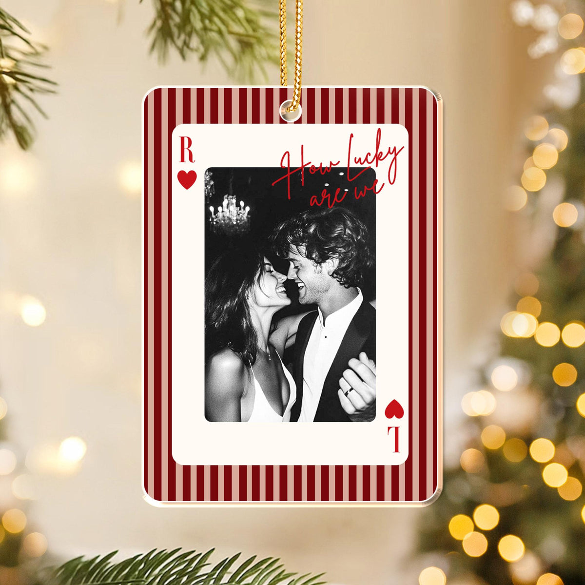 Personalized Striped Playing Card Couple Photo Ornament: Anniversary Gift, How Lucky We Are, Gifts for Boyfriend, Husband b6f77857-04d9-4ae3-b65f-982de5c4e48c-4.jpg
