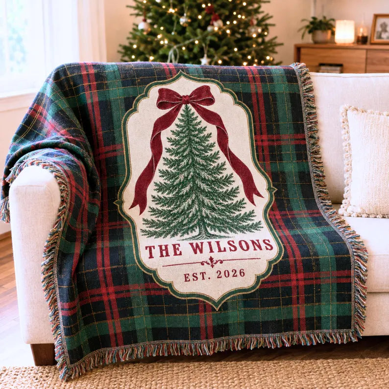 Personalized Woven Blanket Custom Family Name Tartan Plaid Christmas Throw Holiday Tree Gift b70cb38c-d223-45a0-919c-5c23683e728c-hjj-1-.webp