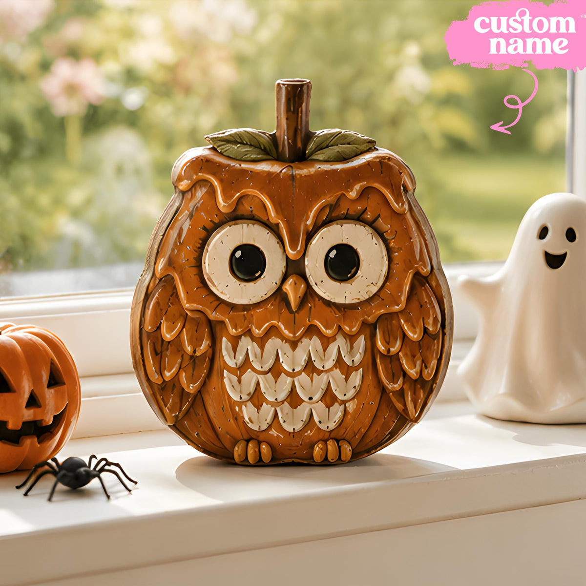 Personalized Halloween Wooden Block Decor, Cute Ghost Cat Pumpkin Skeleton and Owl Tabletop Signs, Custom Name Spooky Fall Home Decorations b729160b-f600-49ea-89d4-b80fe155de36-7.jpg
