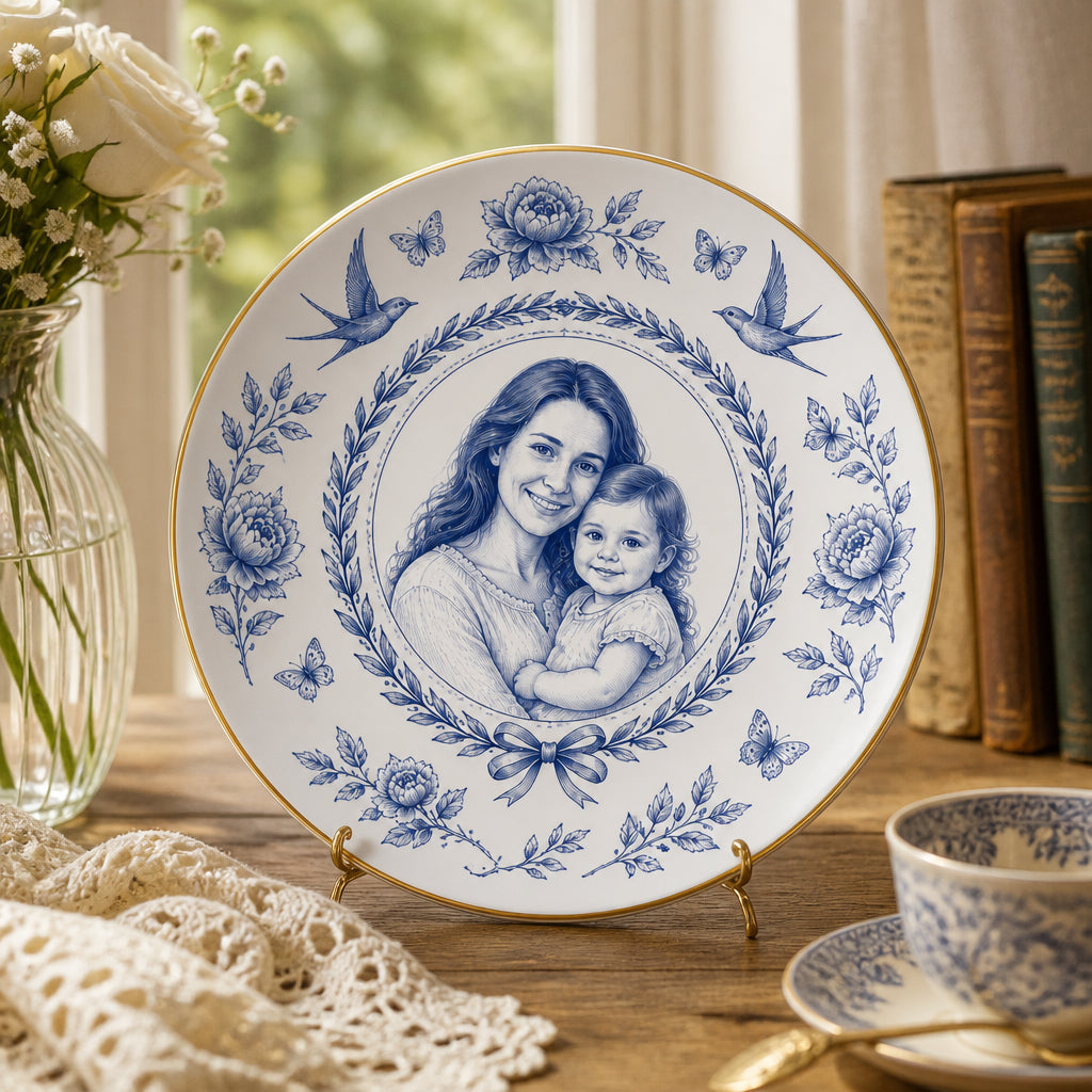 Custom Toile de Jouy Portrait Ceramic Plate - Personalized Personalized Ceramic Plate b735e363-3445-4efb-8df1-ad145e7e6889.jpg