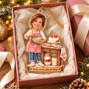 Personalized Baker Christmas Ornament – Custom Photo & Text, Mom Baking Ornament, Christmas Gift for Mom, Grandma & Baking Lovers b737ee81-9978-4fd3-be1d-edfcecc8c1dc-Made-with-love-by-mom-ornament-2.png