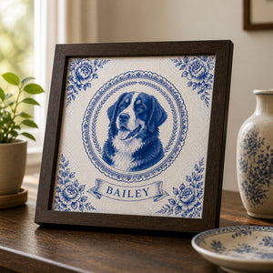 Chinoiserie Blue Custom Pet Portrait Wooden Frame - Personalized Wooden Frame b73b2197-a237-4dbb-b3b8-212b0ffc10f3.jpg