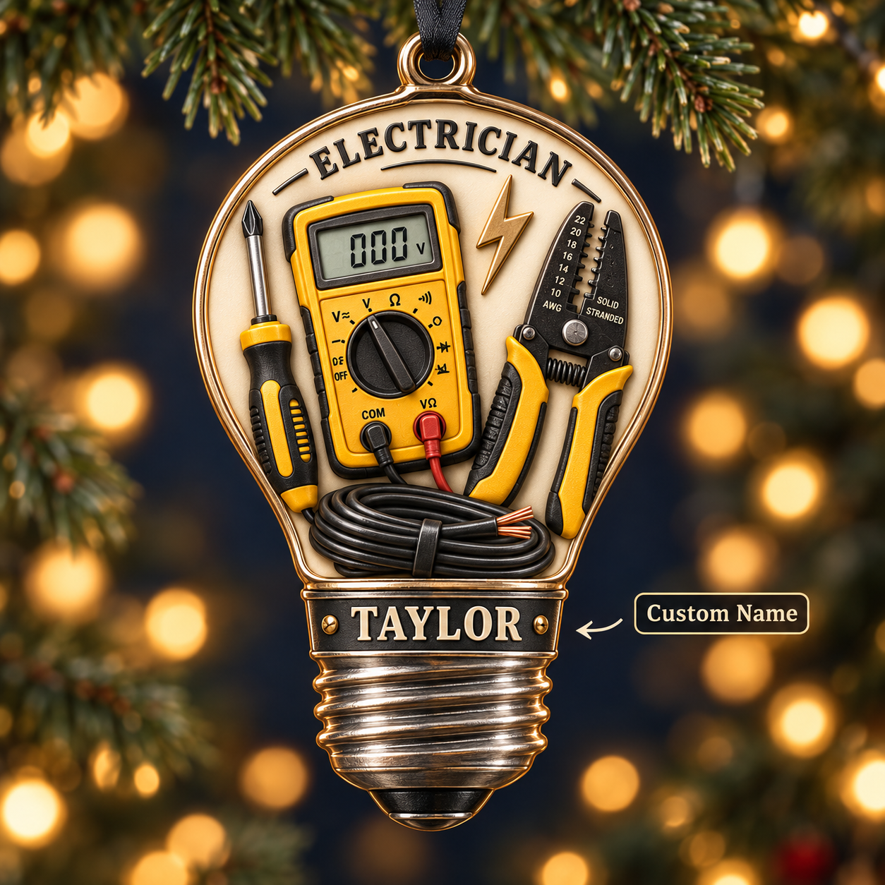 Personalized Electrician Christmas Gift - Custom Name Light Bulb Tools 3D Ornament b750d745-dcb5-4e14-9493-296369789fb7-Personalized-Electrician-Christmas-Ornament-Image-Sep-23-2026-09_39_15-AM.png