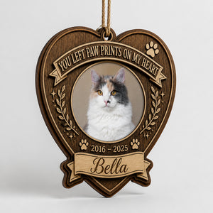 Pet Memorial Photo Ornament – You Left Paw Prints On My Heart (Photo, Name & Years) - Personalized 3-Layered Wood Ornament b7564ea1-2fcb-4949-8d2b-04842df3bb4d.jpg