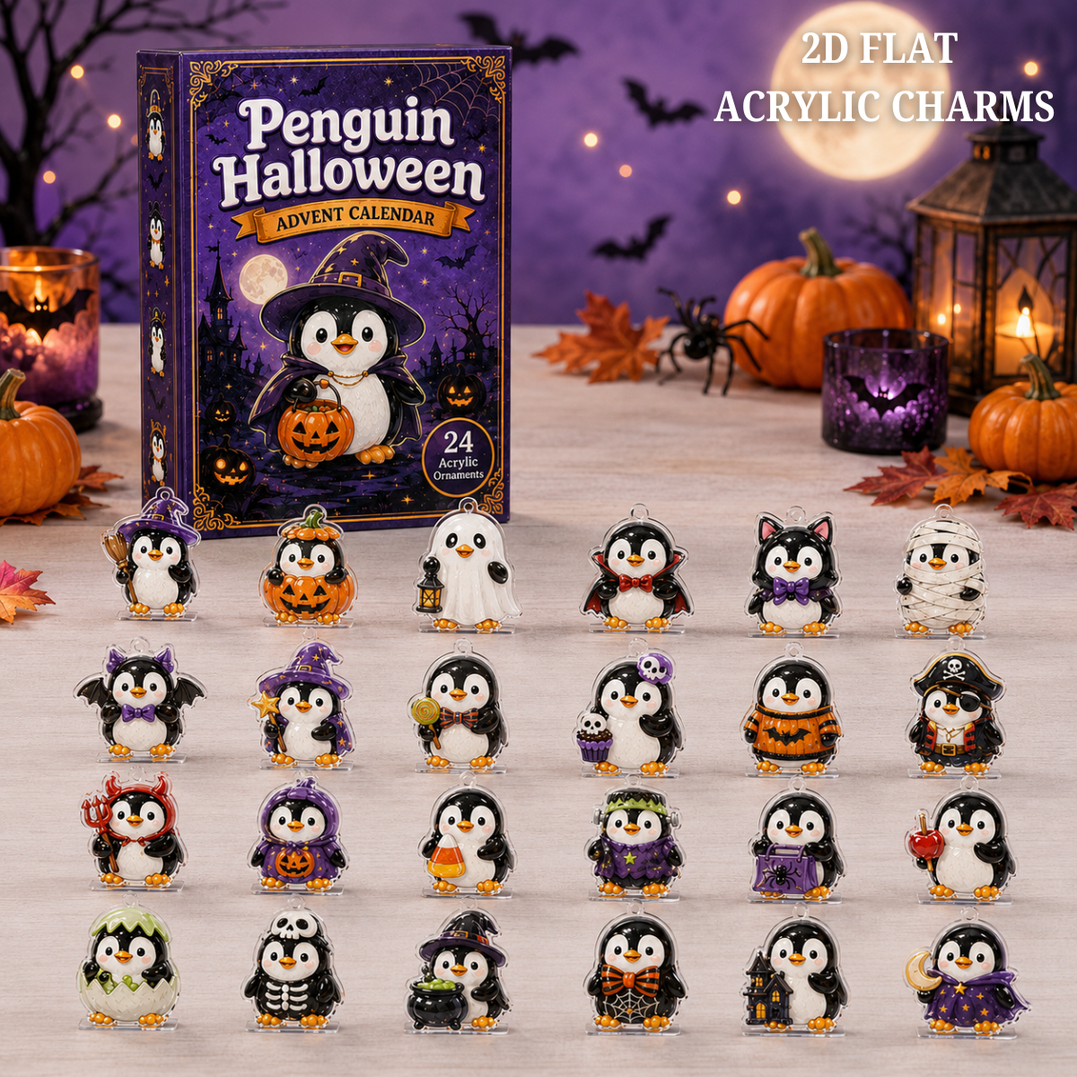 Penguin Halloween Advent Calendar 2026 - 24-Day Festive Countdown, Acrylic Charms Blind Box - Gift For Penguin Lovers b77337be-d52f-4ee7-bf83-d66e54549185-text.png