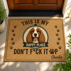 Happy Place Dog Doormat – Custom Pet Portrait & Name - Personalized Doormat b790f342-5cd5-4f1b-a6f2-01cf03930f03.png
