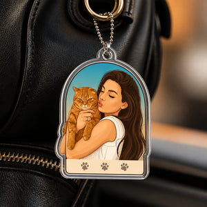 Custom Pet Portrait Acrylic Keychain – Illustrated From Your Photo - Personalized Acrylic Keychain b794e52a-03e5-4802-98a4-a53f6be6415e.jpg