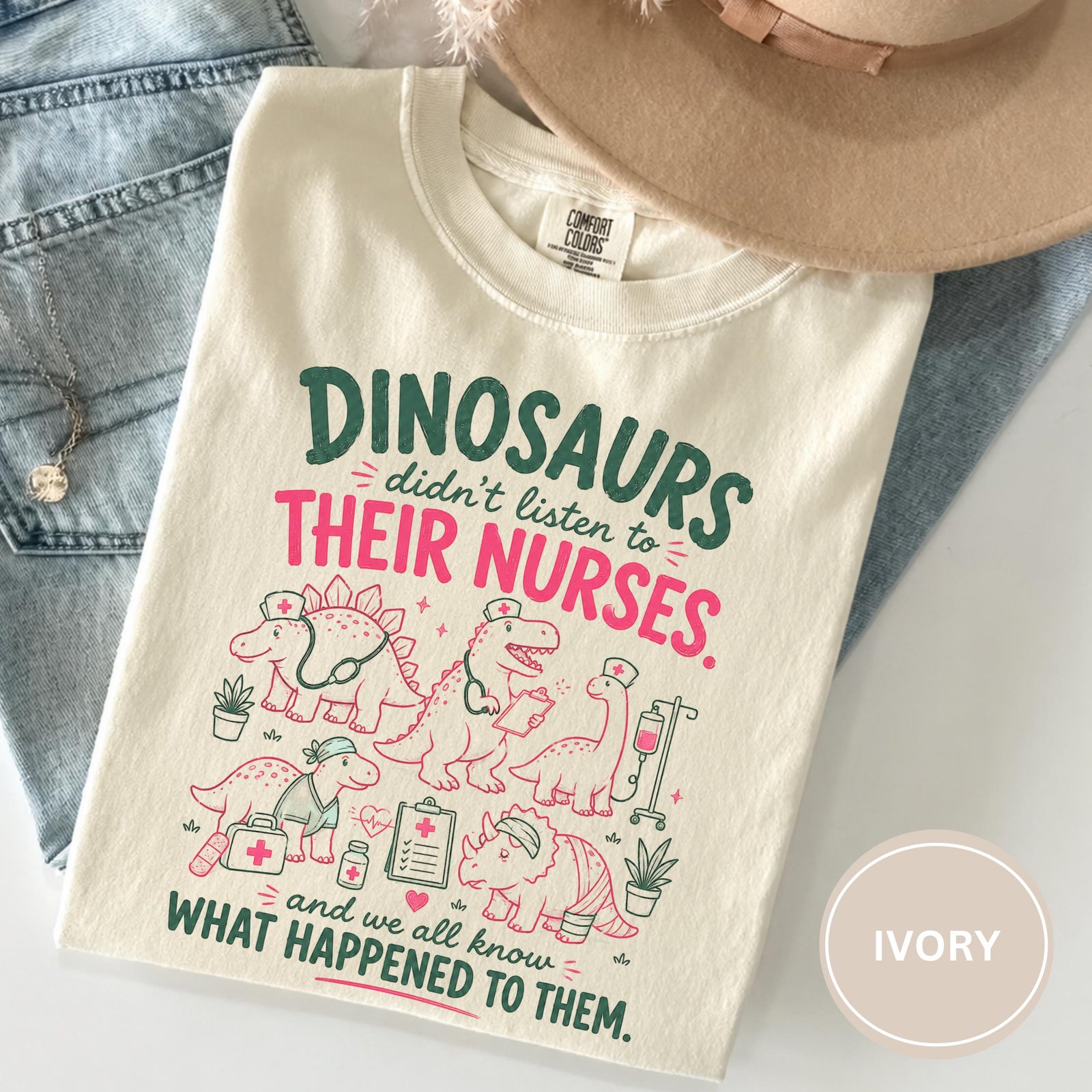 Funny Nurse Shirt Gift for RN, Pediatric Nurse Tee, NICU Nurse Shirt, Nurse Week Gift, Registered Nurse Comfort Colors Dinosaur Shirt CNA b798fac9-686e-4fb1-adc3-198b6d9e3636-1.jpg