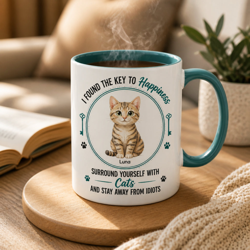 Key to Happiness Cat Mug – Personalized Pet Name - Personalized Mug b79f46c2-1f99-4613-8e67-b10016b3fcbc.jpg