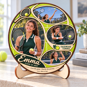 Personalized Tennis Photo Collage Plaque with Stand – Christmas Gift for Tennis Players, Senior Night & Graduation Keepsake b7c74a84-9d89-4442-a3b3-7d10abc4c9df-Emma-s-Tennis-Keepsake-in-a-Sunlit-Study-2.png