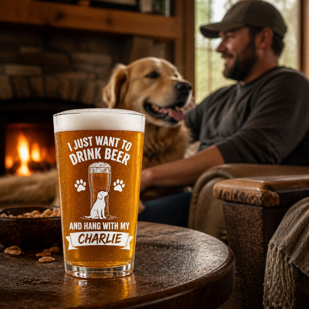 Drink Beer And Hang With My Dog - Personalized Beer Glass - Personalized Beer Glass b7e2f6c8-f05b-42cf-a715-73e8d05e91e3.jpg