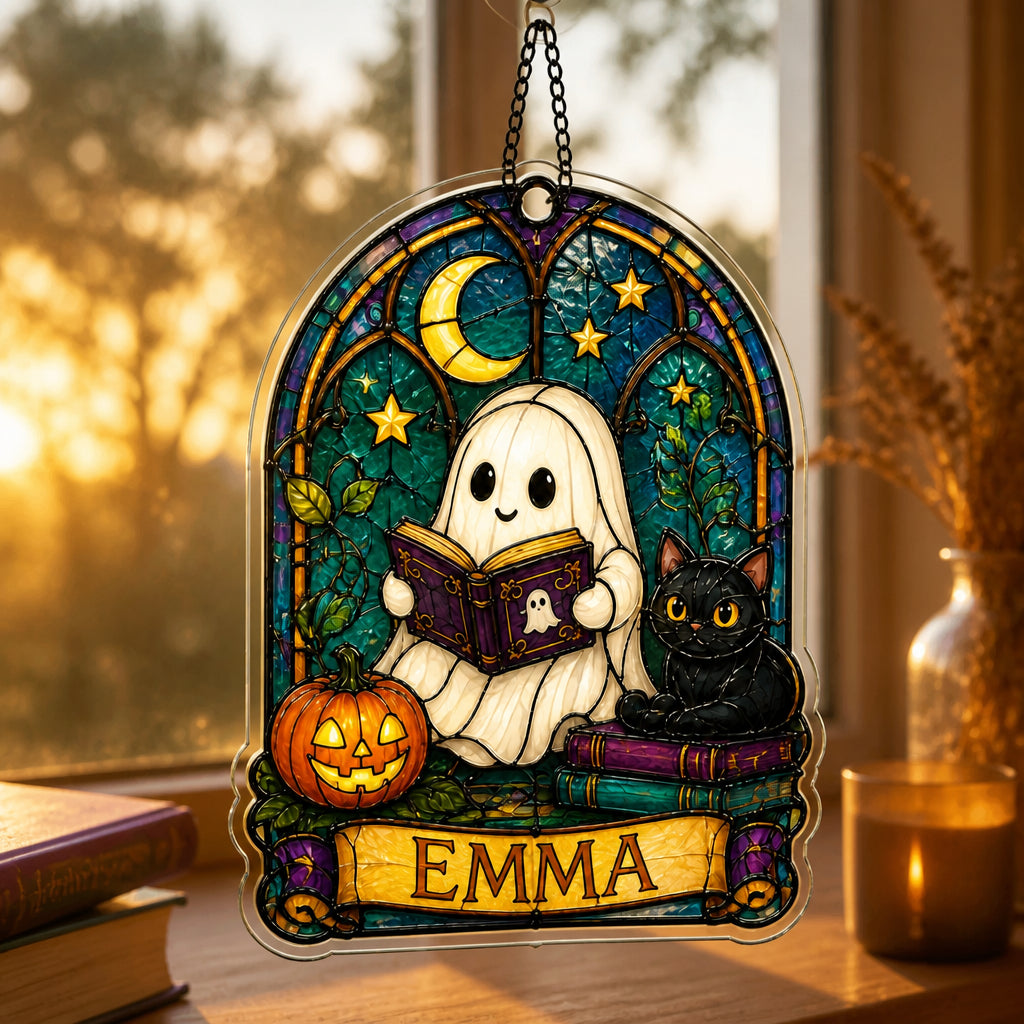 Personalized Stained-Glass Ghost Reader Suncatcher - Personalized Suncatcher Stained Glass b7f13bc8-af5d-421c-b46e-e0a7079abfff.jpg