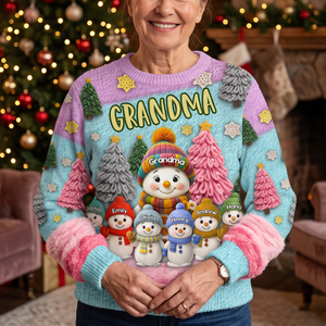 Grandma Christmas Tree Knitting Effect - Personalized 3D Sweatshirt - Christmas Gift For Grandma b80c93a0-0acf-4dce-bf5b-8c43bef6226e-MOCKUP-4.png