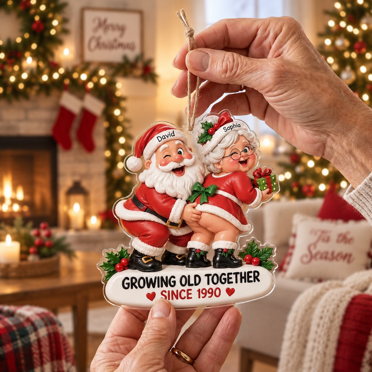 Personalized Acrylic Santa Couple Ornament, Growing Old Together Since Custom Year, Funny Mr Mrs Claus Christmas Ornament, Anniversary Gift b80c983b-37c3-4b4a-8bab-16c388107fcf-23973753-bf5f-41bc-9298-2f422aa2ff03.png