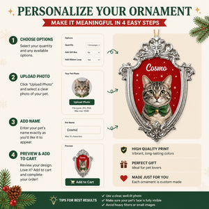Custom Pet Portrait Christmas Ornament – Name + Illustrated Bust - Personalized Ornament b81b5b2f-11ce-4dc7-953d-1015540a65dc.jpg
