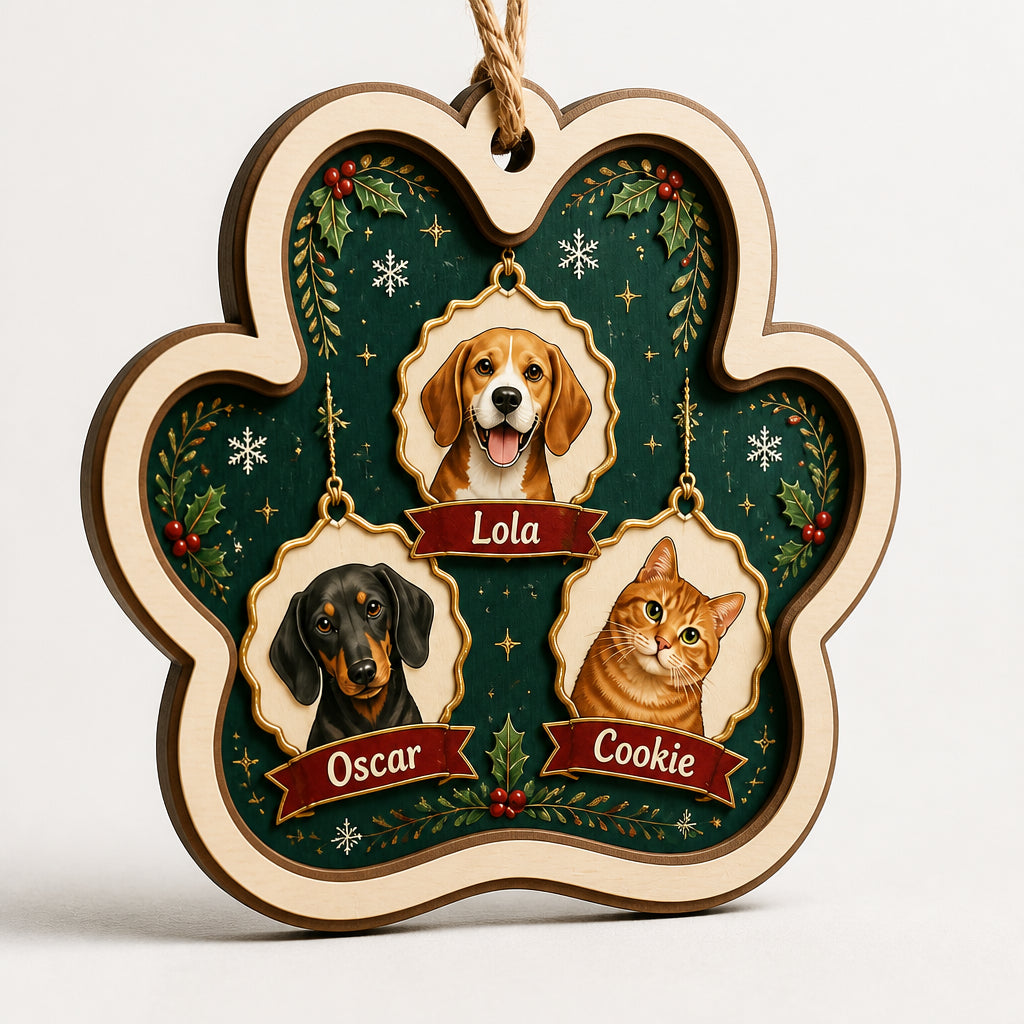 Custom Pet Paw Ornament – Photo Portraits with Names (3 Pets) - Personalized 3-Layered Wood Ornament b82956fd-4fe7-495e-bbbc-066efdf975bd.jpg