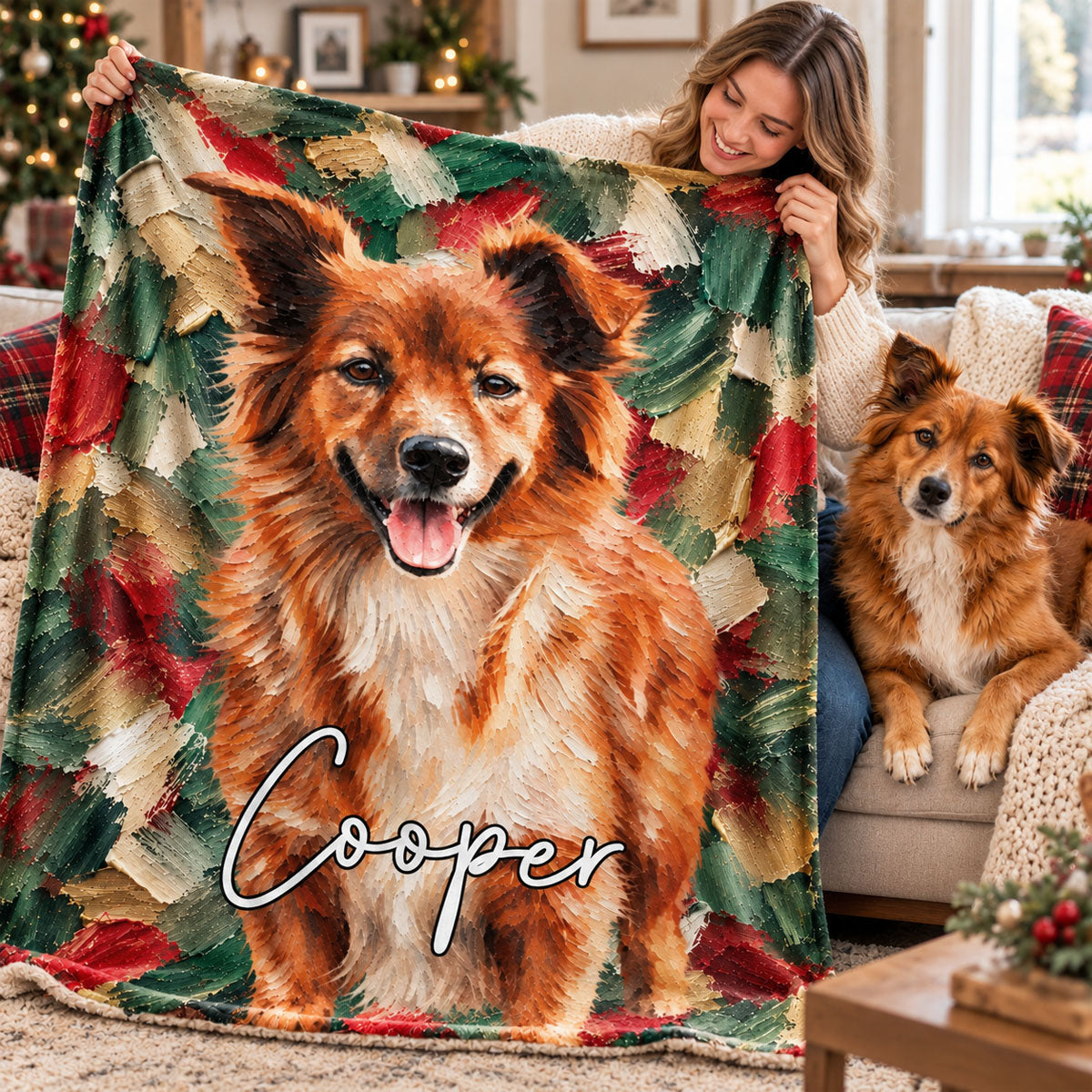 Personalised Oil Painting Style Pet Photo Soft Throw Blanket with Name Home Decor Birthday Pet Memorial Gift for Pet Lovers b8363e74-6f2b-49c9-8d13-a8241da7f458-banner-1.jpg