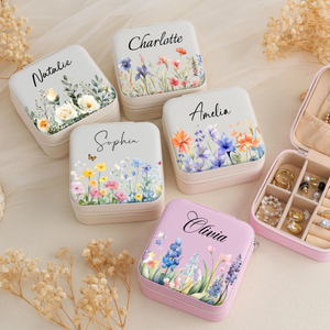Personalized Floral Travel Jewelry Case, Custom Name Jewelry Box for Bridesmaid Proposal, Elegant Wedding Gift Box for Bride & Maid of Honor b83767f7-475a-41a0-9543-d0fbb043f1ad-3.png