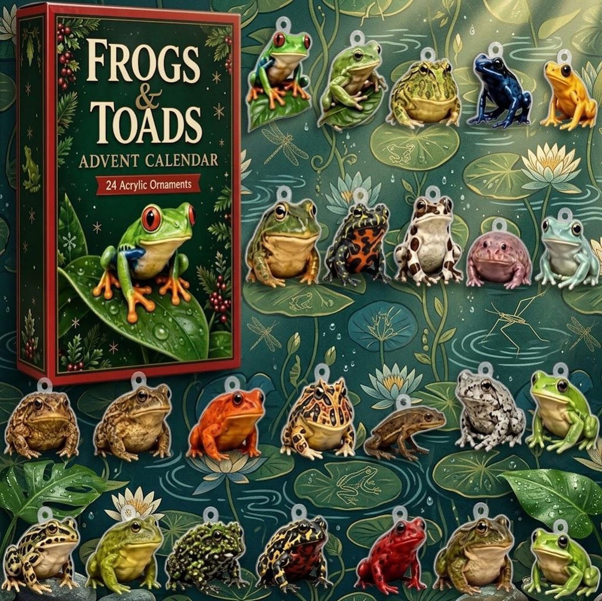 Frog and Toad Advent Calendar 2026, 24Pcs Frog Christmas Tree Ornaments, Xmas Countdown Calendar, Cute Toad Holiday Decor, Frog Lover Gift b83ac93c-9f07-48f2-b242-de1233311f12-il_1588xN.8603078643_bd8r.jpg
