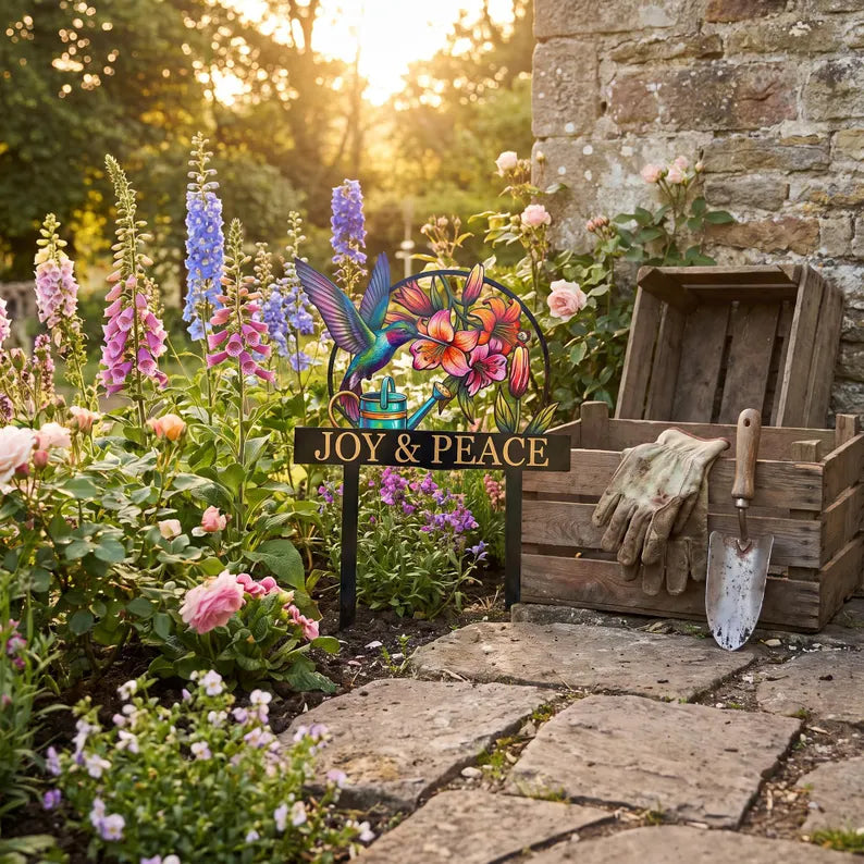 Personalized Garden Name Sign, Custom Family Yard Stake, Hummingbird Metal Garden Art, Floral Outdoor Decor b83f1f9f-1484-4fe7-b903-420baf2e6736-dfgerre-7-.webp