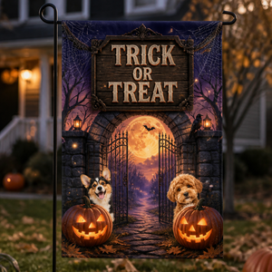 Trick or Treat Halloween Pet Photo Garden Flag - Personalized Family Flag b84a06ac-6a2b-4c15-84e6-4b17321f2c76.png