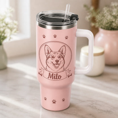 Custom Pet Portrait + Name 40oz Handled Tumbler - Personalized 40 oz Stainless Steel Tumbler b857d721-02cf-4ce6-b05c-8498c8baac67.jpg