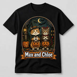 Personalized Halloween Pet Cartoon T‑Shirt – Your Cats in Costume - Personalized T-shirt b85eda78-a88a-4ab8-bc26-2188c31e16cc.png