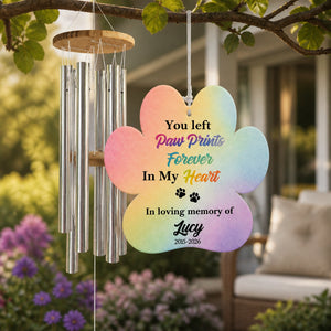 Pet Memorial Wind Chime – You Left Paw Prints In My Heart – Personalized Name & Years - Personalized Windchime b8754bea-c33c-4c02-9746-49a8a9b1f15e.jpg