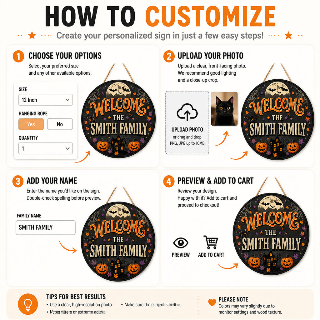 Personalized Halloween Welcome Wood Sign – The {Family Name} Family - Personalized Wood Sign b8762f30-0945-4ae9-984a-e7886e3e90ac.jpg
