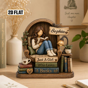 Personalized Wooden Book Lover Block, Just A Girl Who Loves Books Wooden Figurine, Book Lover Gift, Library Decor, Reader Shelf Decoration b87d17ee-de4f-463b-a34f-7aef4038109e-5.jpg