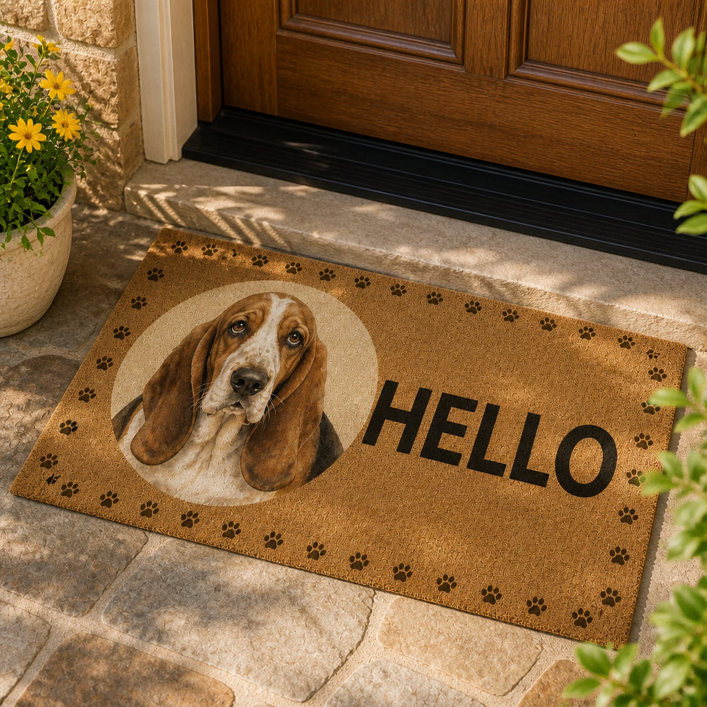 HELLO Basset Hound Welcome Doormat - Doormat b87f03ce-0afc-43f3-9d4e-6fa3a1aa443d.jpg