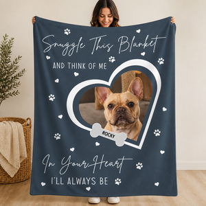 Pet Photo Snuggle Blanket – In Your Heart I’ll Always Be - Personalized Blanket b884620c-01ae-4233-bd08-16580438b32c.png
