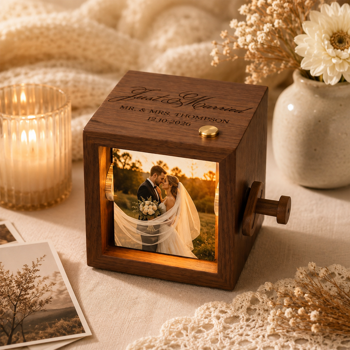 Custom Monogram Couple Wood Flipbook Box, Custom Couple Photo Gift for Newlywed, Engagement Crank Photobox Picture Box, Wedding Gift for Him b89361c1-05c0-425e-9db0-642bcc05a72f-banner-1.png