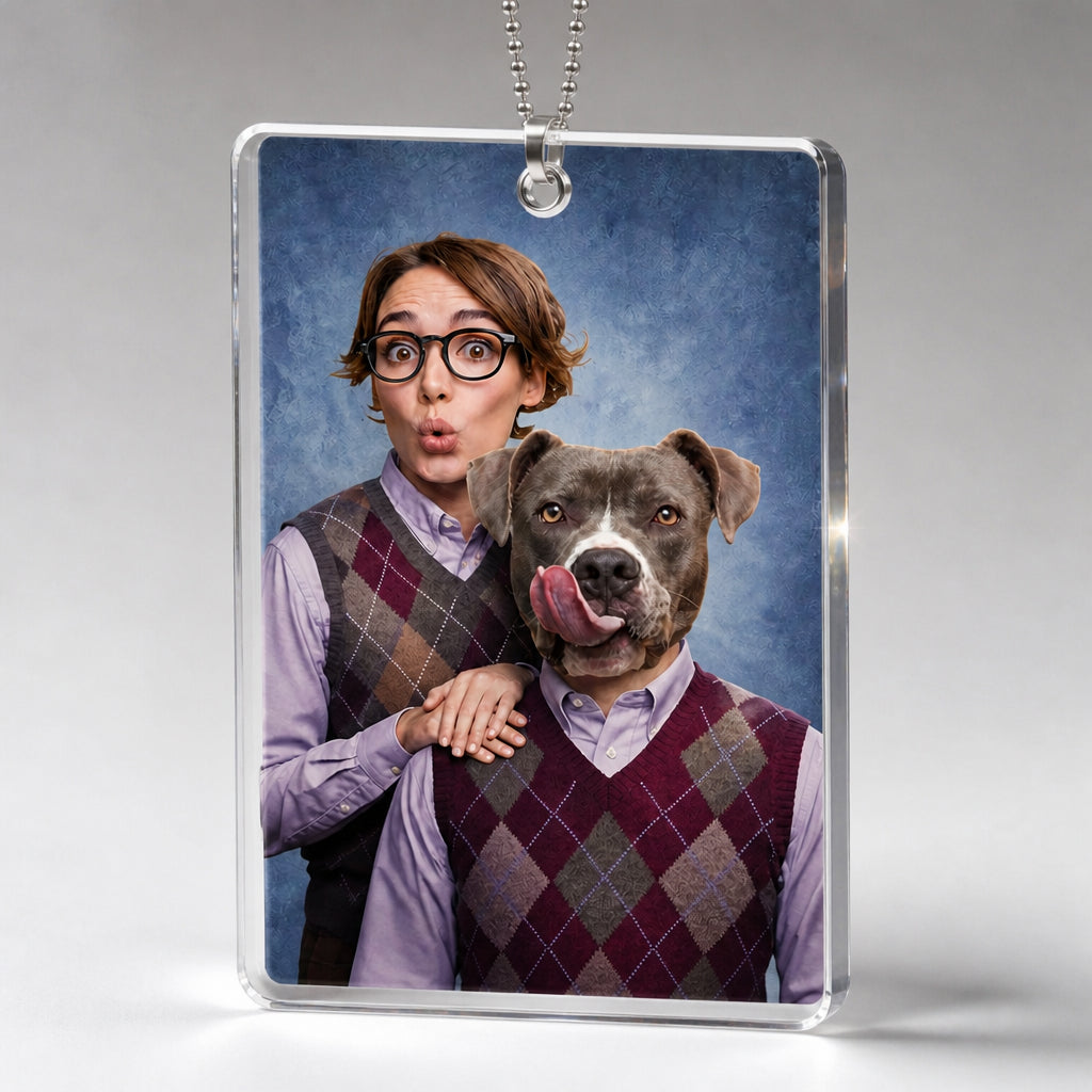 Custom Pet + Owner Head‑Swap Suncatcher – Studio Portrait - Personalized Suncatcher Ornament b8941a50-0197-4510-a8c3-7d96c4c94dc1.jpg