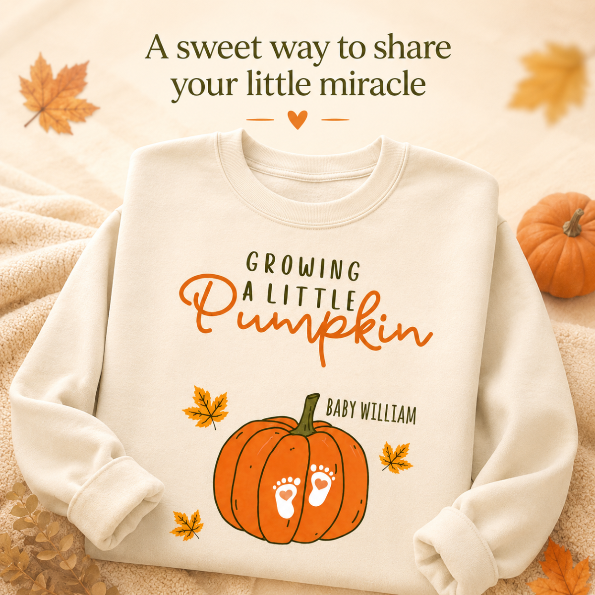 Growing A Little Pumpkin - Personalized Shirt - Fall Season Gift For Wife, Daughter b89797c5-f22a-4ed3-8e3d-9898a1b9907c-2.png