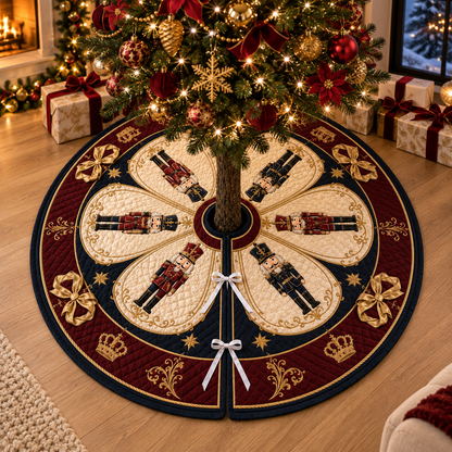 Nutcracker Christmas Tree Skirt, Quilted Holiday Tree Skirt, Royal Red Navy Gold Christmas Decor, Elegant Xmas Home Decor b89d9e42-f8b0-428e-97c7-5b293b53e0a2-banner-1.png