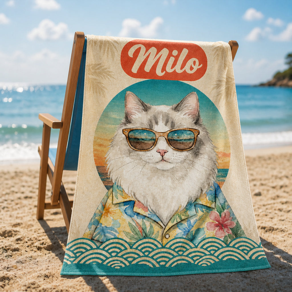 Retro Sun Custom Pet Portrait Beach Towel - Personalized Beach Towel b89e7d91-b4a6-4f77-8498-5d5c0afa5437.jpg