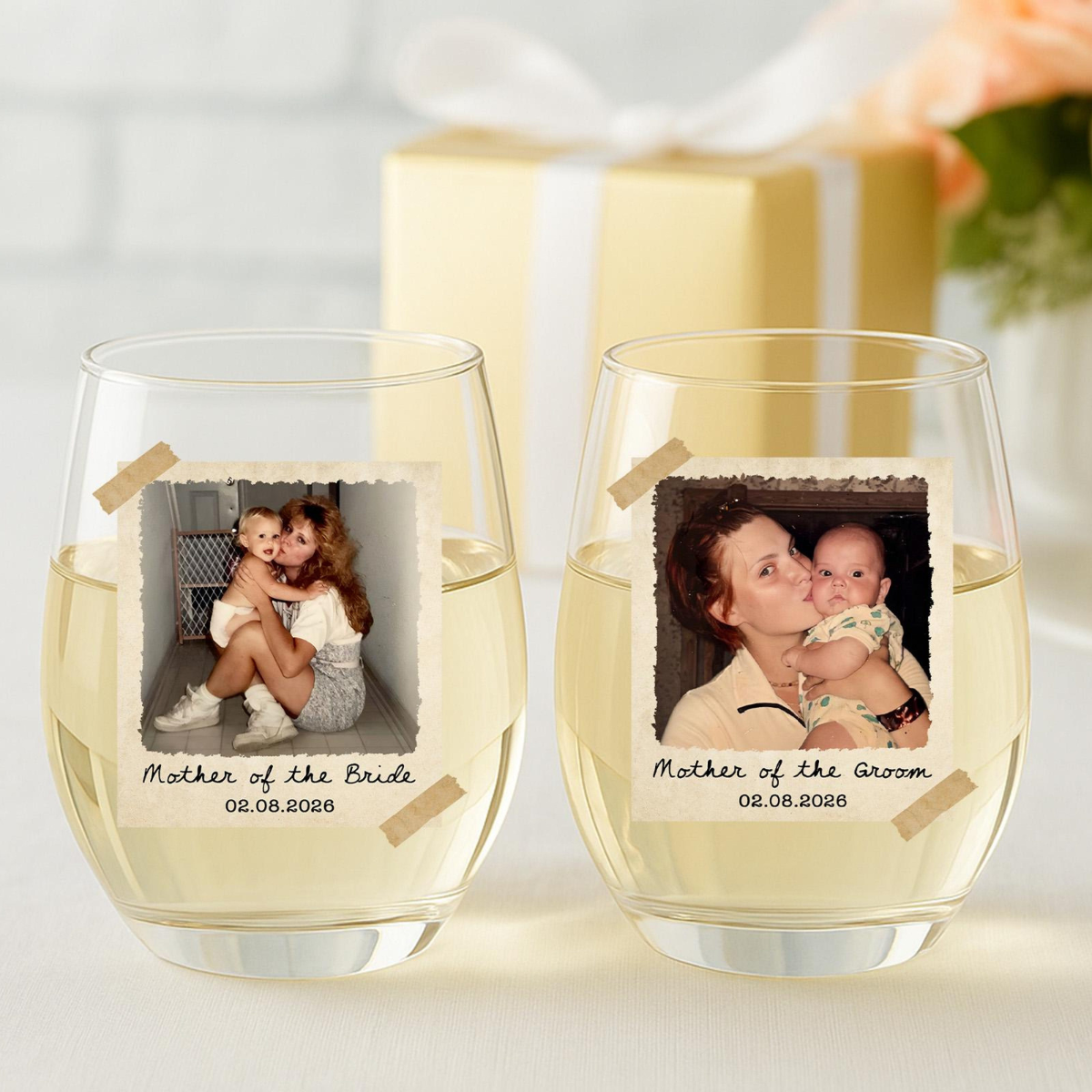 Custom Photo Mother of The Bride or Groom Gifts, Custom Picture Wine Glass Gift for MOB/MOG Wedding Favor Gift For Mom, Stemless Wine Glass b8a2f653-9740-4dd4-80e3-f313ed0b5d81-5.png